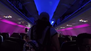 Argueta Family Disneyworld 2018 Spring Break Vacation Virgin Airlines Aisle